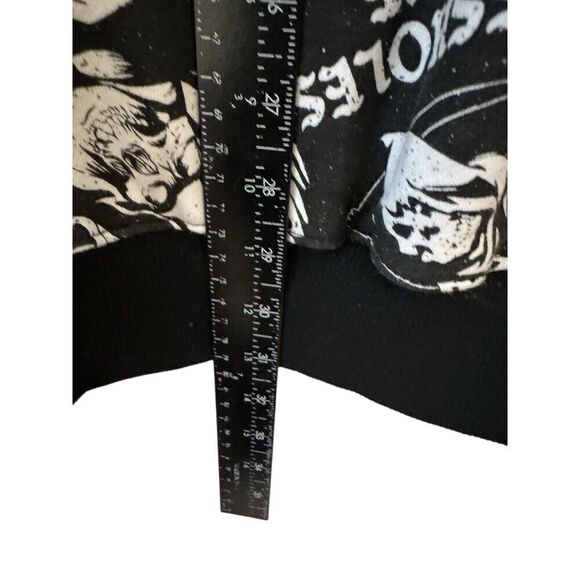 Assholes*s Live Forever Sweatshirt Mens L Black Hoodie All Over Skulls Biker - Picture 4 of 5